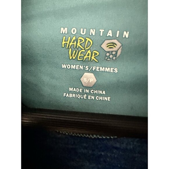 Mountain Hardwear Gray & Blue Sarafin Zip Up Sweater size S/P Wool Blend Hike - Picture 4 of 6